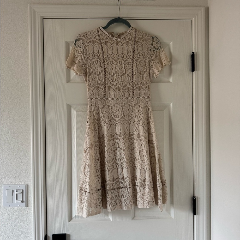 Elegant Lace Dress in Cream